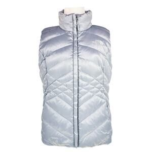 THE NORTH FACE Silver-Grey Aconcagua Goose Down 550 Fill Puffer Vest Size S